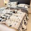 Luxury Artificial Rabbit Fur Blanket Big Bubble Rabbit Hair Composite Milk Velvet Hot .*. .*. .*. .*. Soft, Tear Resistant, Machine Washable, Suitable For Sofa, Bed, Office, Camping, All Seasons Comfort