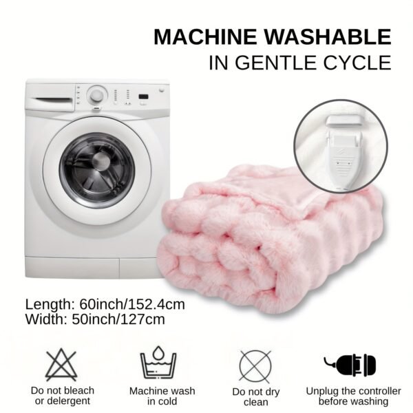 Bubble Heating Blanket | Vintage Style, Machine Washable, Mixed Color, Satin Weave, All Season, Multipurpose Use, Plug Powered,