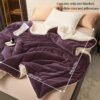 Dark Purple Double Layer Milk Velvet Lamb Velvet Blanket | Machine Washable, All Season Comfort, Polyester