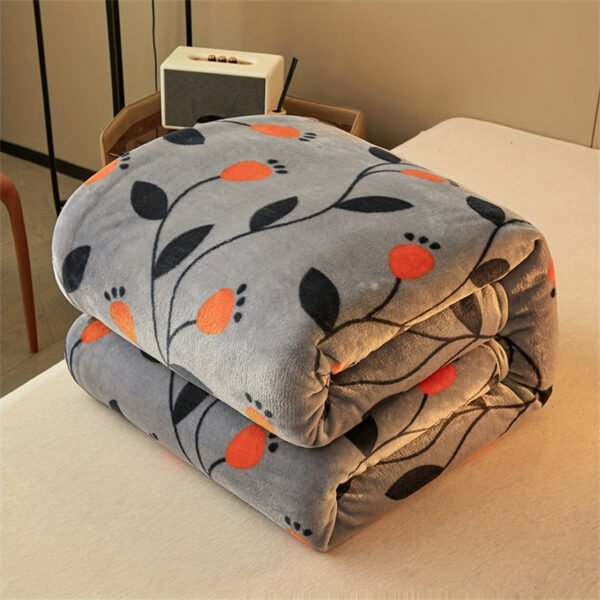 One Leaf Print, Warm And Comfortable Soft Mink Blanket, Throw Blanket, Four Seasons Blanket, Fine Texture, Thick Velvet Feel, Suitable For Sofa, Bed, Car, Office, Camping