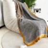 Glam Style Knitted Throw Blanket With Striped Pattern – Fantasy Theme Acrylic Soft Breathable Warm Nap Blanket For Office, Couch, Car, Bed – All Season Multipurpose Decorative Throw With Special Features
