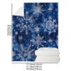 Blue Snowflake Pattern Flannel Blanket Soft Warm All Season Bedspread, Thick Cozy Bed Cover For Winter, Sofa & Bed, Contemporary Blue & White Snowflake Design, Durable Flannel Fabric, Fits Single Double Mattresses