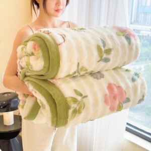 Luxury Artificial Rabbit Fur Blanket Big Bubble Rabbit Hair Composite Milk Velvet Hot .*. .*. .*. .*. Soft, Tear Resistant, Machine Washable, Suitable For Sofa, Bed, Office, Camping, All Seasons Comfort