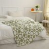 Warm And Cozy Checkerboard Smile Face Microfiber Blanket For Office, Sofa, And Bed Perfect For Nap Time And Decorating