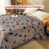 One Leaf Print, Warm And Comfortable Soft Mink Blanket, Throw Blanket, Four Seasons Blanket, Fine Texture, Thick Velvet Feel, Suitable For Sofa, Bed, Car, Office, Camping