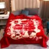 Red, Korean Blanket Winter Blanket King Size, Plush Bed Blanket Queen Size Korean Blanket Durable Ply Reversible, Silky Soft Heavy Blankets For Winter Fleece Blanket