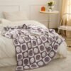 Warm And Cozy Checkerboard Smile Face Microfiber Blanket For Office, Sofa, And Bed Perfect For Nap Time And Decorating