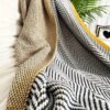 Glam Style Knitted Throw Blanket With Striped Pattern – Fantasy Theme Acrylic Soft Breathable Warm Nap Blanket For Office, Couch, Car, Bed – All Season Multipurpose Decorative Throw With Special Features