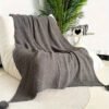 Nordic Style Solid Color Chunky Knitted Blanket, Double Sided Throw Blanket With Tassel, Soft Warm Blanket For Couch, Sofa, Office, Bed, Camping, Car, Travelling For All Season