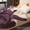 Dark Purple Double Layer Milk Velvet Lamb Velvet Blanket | Machine Washable, All Season Comfort, Polyester