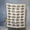 Eyes Of Various Types Bohemian Yarn Jacquard Blanket With Tassel, Chunky Soft Not Printed, Wear Resistant Washable Easy To Care, No Faded No Pilling, Used For Home Decor Sofa Chair Bed Tapestry Tablecloth Floor Garden Picnic Outdoor Camping