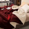 Red Milk Light Beige Sheep' Blanket Soft Cozy Bedspread & Couch, Luxury Bedding Suitable For Bed, Sofa, Or Dorm Machine Washable Contemporary Bed