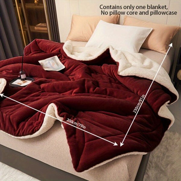 Red Milk Light Beige Sheep' Blanket Soft Cozy Bedspread & Couch, Luxury Bedding Suitable For Bed, Sofa, Or Dorm Machine Washable Contemporary Bed