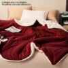 Red Milk Light Beige Sheep' Blanket Soft Cozy Bedspread & Couch, Luxury Bedding Suitable For Bed, Sofa, Or Dorm Machine Washable Contemporary Bed