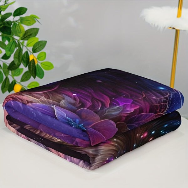 Fashion Blanket, Wolf Starry Sky Print Flannel Blanket, Soft Warm Throw Blanket Nap Blanket For Couch Sofa Office Bed Camping Travel, Multi Purpose Gift Blanket For All Season