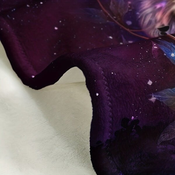 Fashion Blanket, Wolf Starry Sky Print Flannel Blanket, Soft Warm Throw Blanket Nap Blanket For Couch Sofa Office Bed Camping Travel, Multi Purpose Gift Blanket For All Season