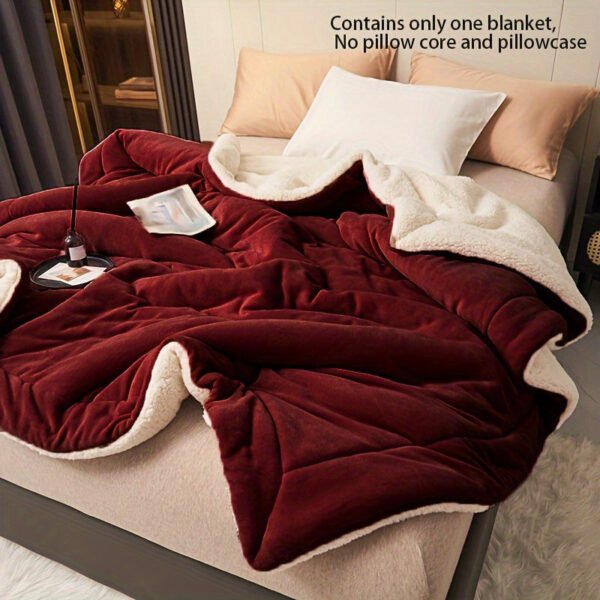 Red Milk Light Beige Sheep' Blanket Soft Cozy Bedspread & Couch, Luxury Bedding Suitable For Bed, Sofa, Or Dorm Machine Washable Contemporary Bed