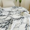 Marble Pattern Flannel Blanket | Contemporary Style, Polyester, Machine Washable, Suitable For All Seasons, Ideal For Bedroom And Living Room Decor