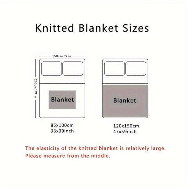 Nordic Flower Pattern Knitted Blanket, Air Conditioning Blanket Warm Cozy Soft Throw Blanket For Couch Bed Sofa