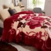 Red, Korean Blanket Winter Blanket King Size, Plush Bed Blanket Queen Size Korean Blanket Durable Ply Reversible, Silky Soft Heavy Blankets For Winter Fleece Blanket