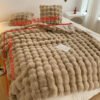 Tuscany Rabbit Fur Short Plush Casual Throw Blanket, A Luxurious High End Sofa Blanket That Is Soft, Warm, And Cozy Like Fur.
