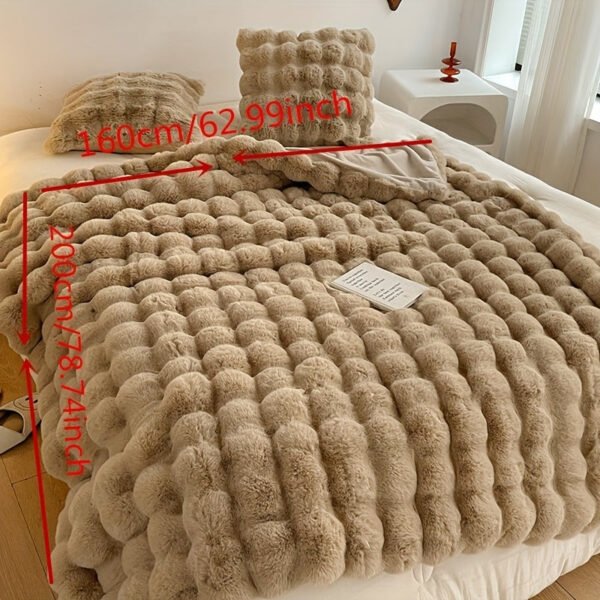 Tuscany Rabbit Fur Short Plush Casual Throw Blanket, A Luxurious High End Sofa Blanket That Is Soft, Warm, And Cozy Like Fur.