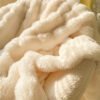 A Solid Color Thick Double Layer Blanket, Suitable For Bed Use, Office, Air Conditioning, Bedding, And Ideal For Travel, Sofa, Bed, And Home Decoration.