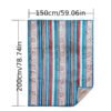 Nordic Bohemian Fleece Blanket Thickened Double Layer Warm Bedspread With Neutral Multicolor Stripes ( Nordic Color Palette) For Sofa, Bed, Couch & Camping All Season Cozy Bed Covering, Machine Washable