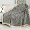Preppy Style Black & White Geometric Throw Blanket Cozy All Season Polyester, Lightweight & Soft, Perfect For Couch Or Bed Decor, Cozy Home Accessory | Modern Home Decor | Soft