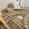 Tuscany Rabbit Fur Short Plush Casual Throw Blanket, A Luxurious High End Sofa Blanket That Is Soft, Warm, And Cozy Like Fur.