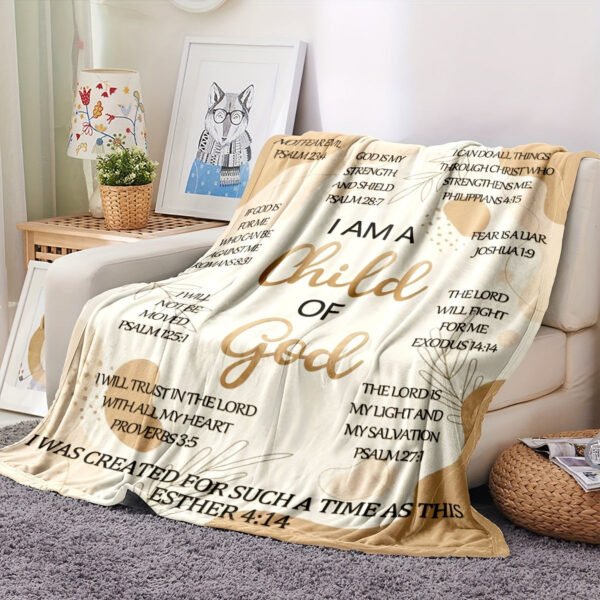 Bible Verse, Thick Flannel Blanket – Soft & Cozy Christian Gift For Women, Religious Text Throw, Faith Inspired Plush Fleece Blanket With Double Sided Comfort, Perfect For Autumn Winter Seasons, Multi Use Super Soft Sheepskin Blanket