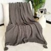 Nordic Style Solid Color Chunky Knitted Blanket, Double Sided Throw Blanket With Tassel, Soft Warm Blanket For Couch, Sofa, Office, Bed, Camping, Car, Travelling For All Season